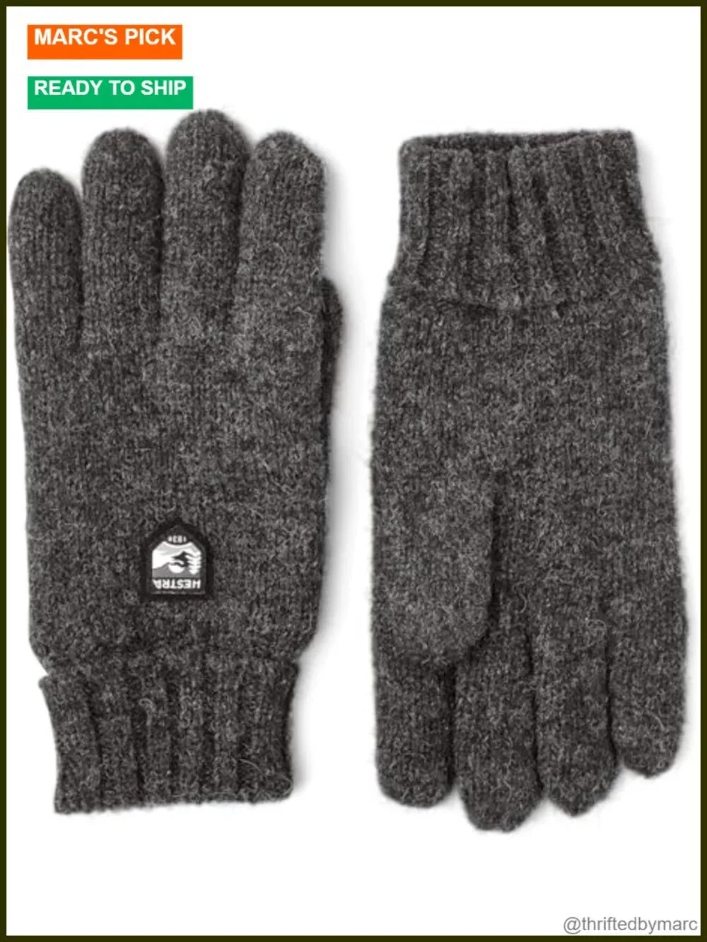 Wool 5-Finger Gloves Winter Insulated Outdoor Hiking Unisex